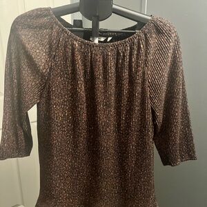 Soft Surroundings Brown Patterned Blouse